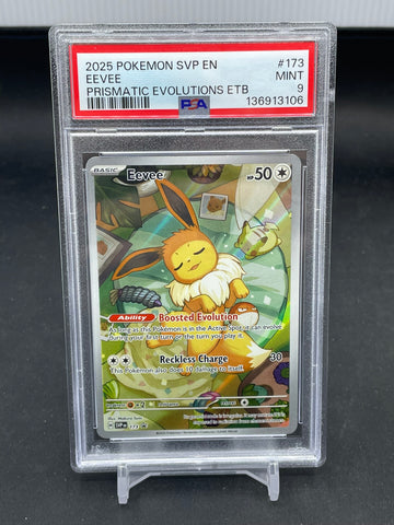 POKEMON - PRISMATIC EVOLUTIONS ETB - EEVEE - FULL ART - #173 - PSA 9