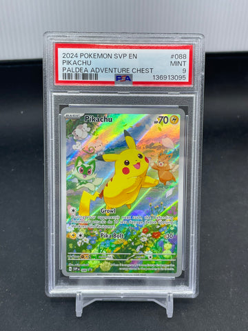 POKEMON - PALDEA ADVENTURE CHEST PROMO - PIKACHU - FULL ART - #088 - PSA 9