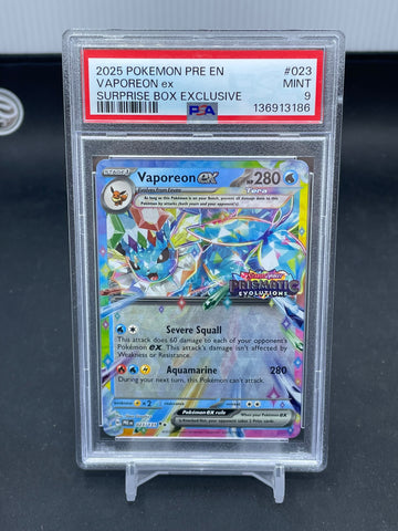 POKEMON - SURPRISE BOX EXCLUSIVE - VAPOREON EX - #023 - PSA 9