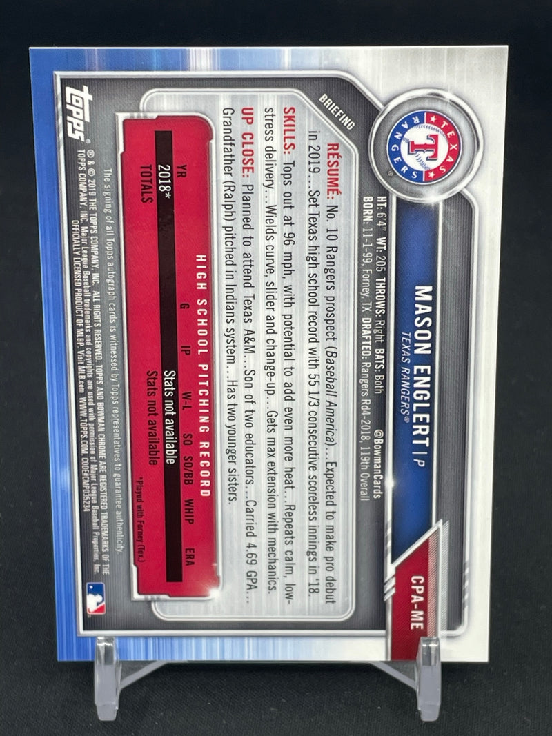 2019 TOPPS BOWMAN CHROME - 1ST BOWMAN - M. ENGLERT -