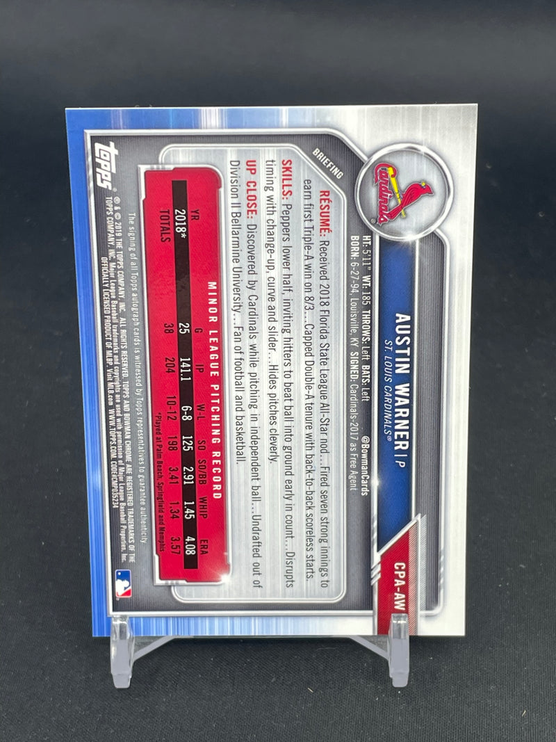 2019 TOPPS BOWMAN CHROME - 1ST BOWMAN - A. WARNER -