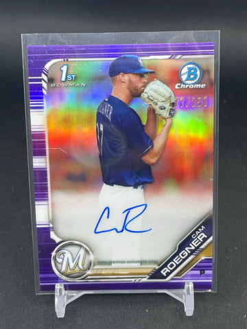 2019 TOPPS BOWMAN CHROME - 1ST BOWMAN - PURPLE REFRACTOR - C. ROEGNER - #CPA-CR - #'D/250 - AUTOGRAPH