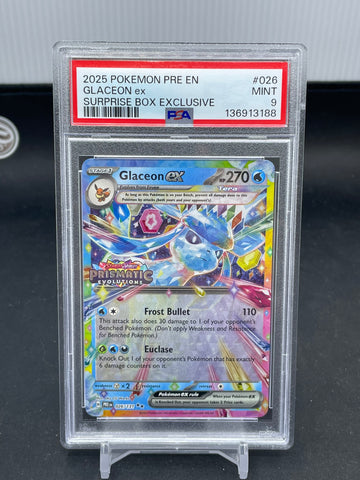 POKEMON - SURPRISE BOX EXCLUSIVE - GLACEON EX - #026 - PSA 9