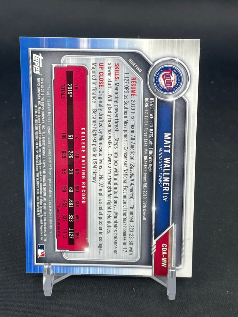 2019 TOPPS BOWMAN CHROME - 1ST BOWMAN - M. WALLNER -