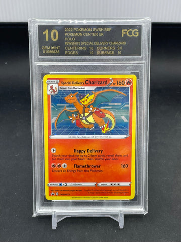 POKEMON - POKEMON CENTER PROMO - SPECIAL DELIVERY CHARIZARD 0 HOLO - #SWSH075 - FCG 10