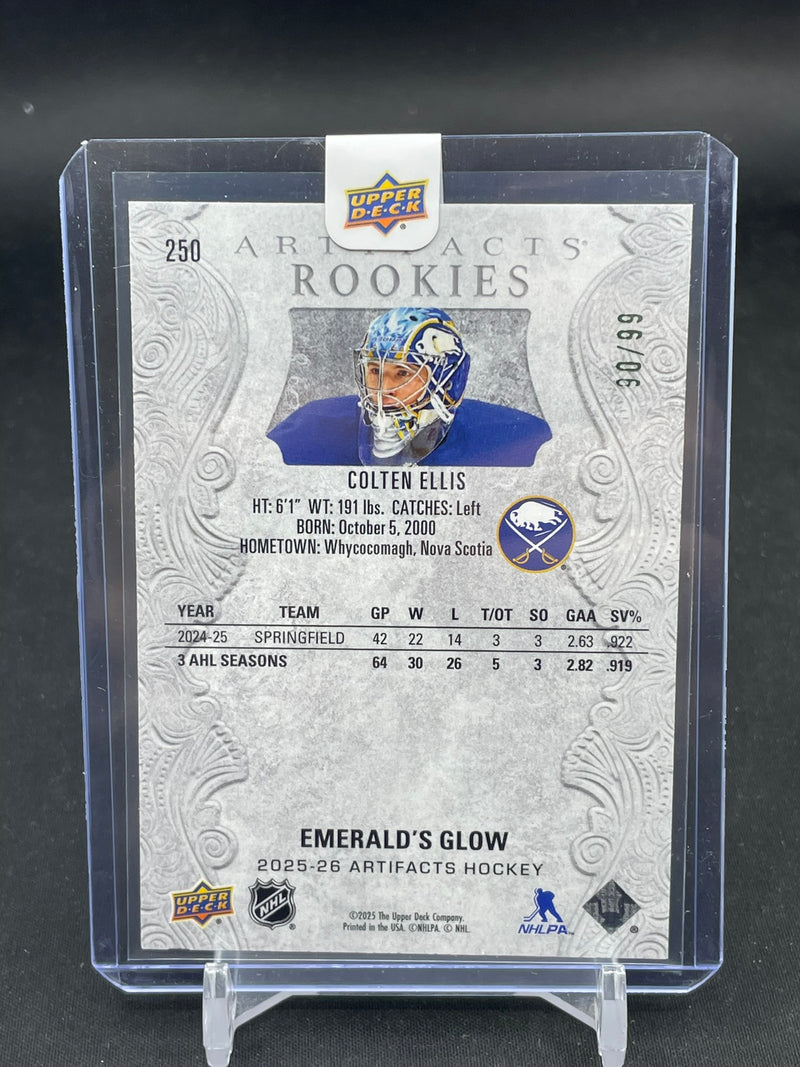 2025 UPPER DECK ARTIFACTS - EMERALD'S GLOW - ROOKIES - C. ELLIS - #250 - #'D/99 - RC