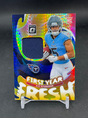 2025 PANINI DONRUSS OPTIC - BLUE HYPER - FIRST YEAR FRESH - E. AYOMANOR - #FYFBH-EAR - RELIC - RC
