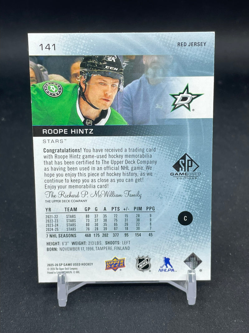 2025 UPPER DECK SP GAME USED - RED JERSEY - R. HINTZ -