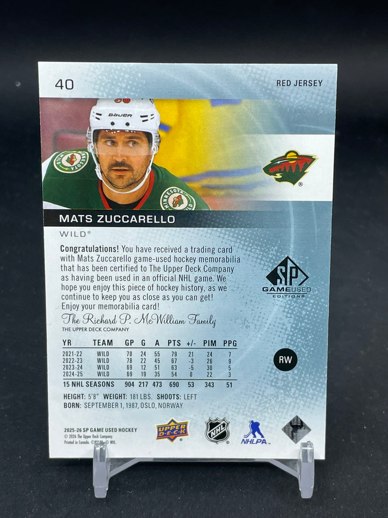 2025 UPPER DECK SP GAME USED - RED JERSEY - M. ZUCCARELLO -