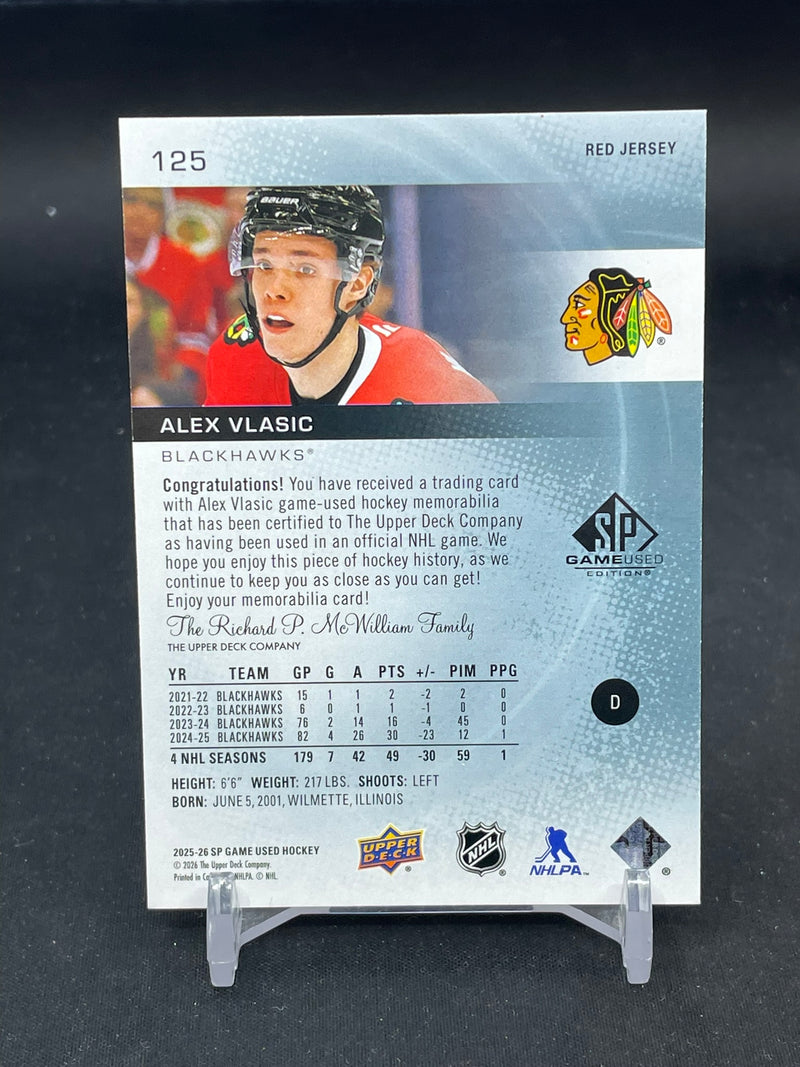 2025 UPPER DECK SP GAME USED - RED JERSEY - A. VLASIC -