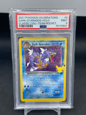 POKEMON - CELEBRATIONS - DARK GYARADOS - HOLO - #8 - PSA 9
