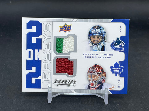 2008 UPPER DECK MVP - 2 ON 2 JERSEYS - R. LUONGO / C. JOSEPH / P. LECLAIRE / T. THOMAS - #J2-LCLT - QUAD RELIC