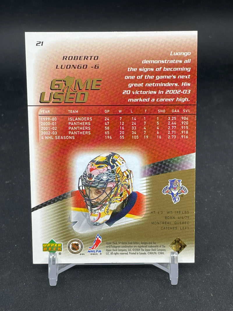 2004 UPPER DECK SP GAME USED - GOLD - R. LUONGO - #21 - #'D/40