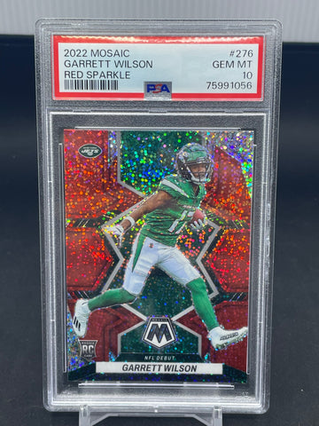 2022 PANINI MOSAIC - RED SPARKLE - NFL DEBUT - G. WILSON - #276 - PSA 10 - RC