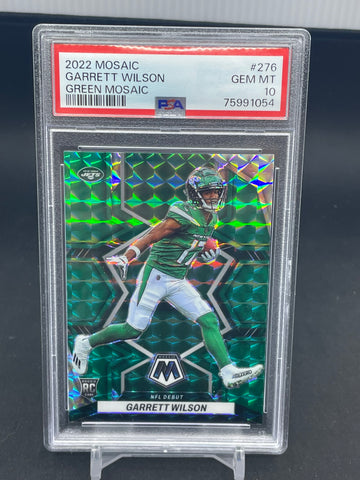 2022 PANINI MOSAIC - GREEN MOSAIC - NFL DEBUT - G. WILSON - #276 - PSA 10 - RC