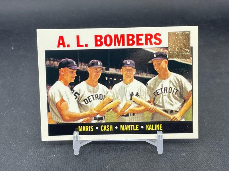 1996 TOPPS MICKEY MANTLE REPRINTS - A.L. BOMBERS - R. MARIS / N. CASH / M. MANTLE / A. KALINE -