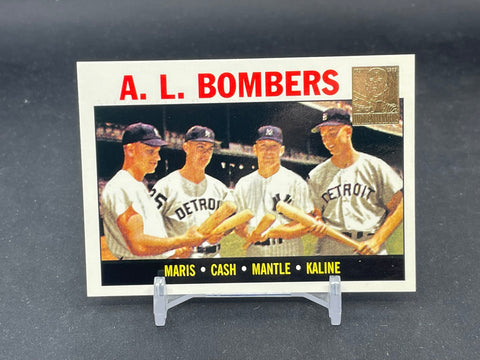 1996 TOPPS MICKEY MANTLE REPRINTS - A.L. BOMBERS - R. MARIS / N. CASH / M. MANTLE / A. KALINE - #331