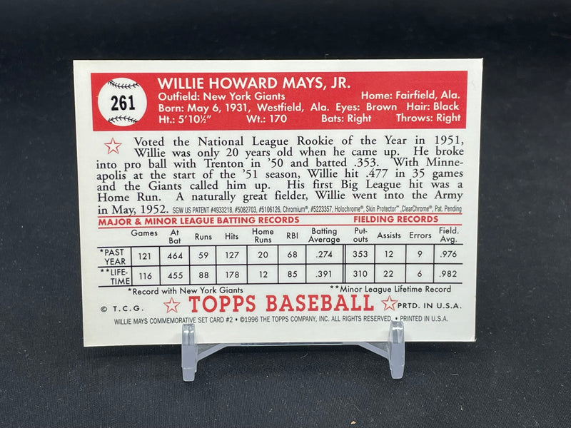 1996 TOPPS CHROME - COMMEMORATIVE SET - W. MAYES -