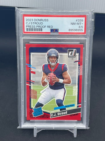 2023 PANINI DONRUSS - PRESS PROOF RED - RATED ROOKIE - C. STROUD - #339 - PSA 8.5 - RC