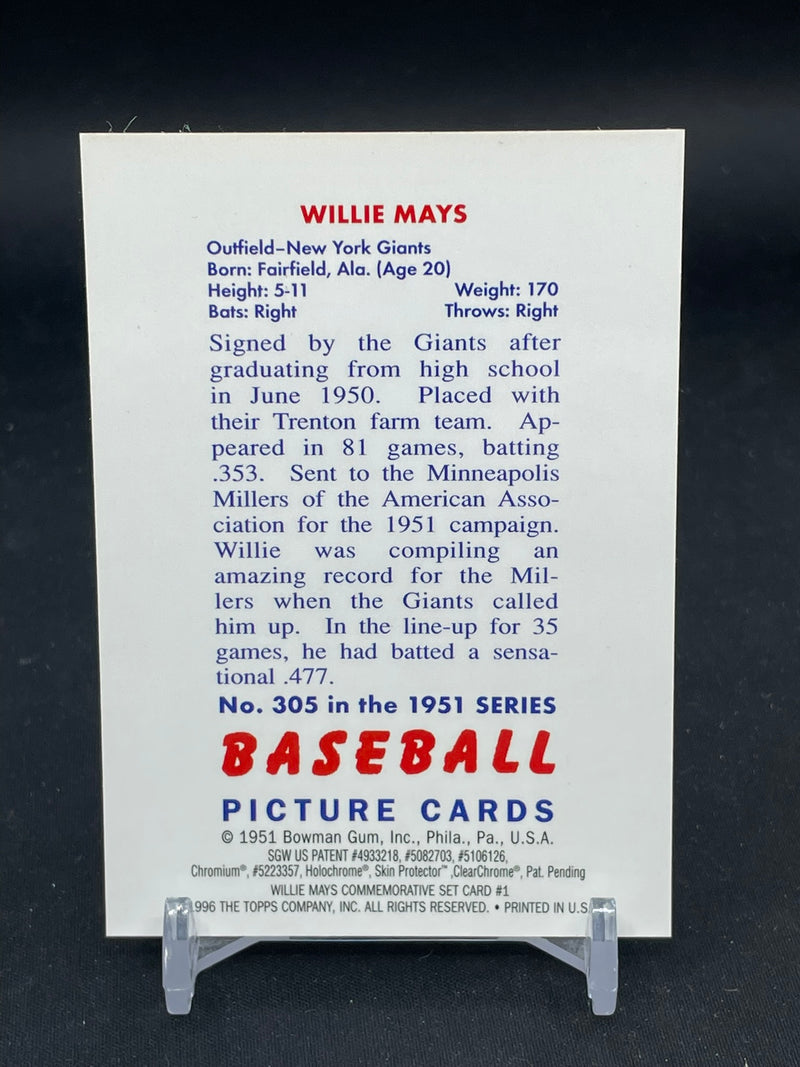 1996 TOPPS CHROME - COMMEMORATIVE SET - W. MAYES -