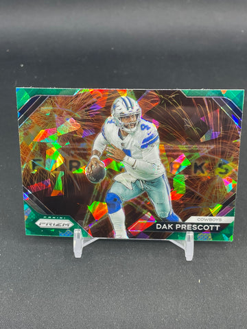 2023 PANINI PRIZM - GREEN CRACKED ICE PRIZM - FIREWORKS - D. PRESCOTT - #F-5