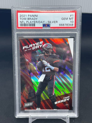 2021 PANINI PLAYER OF THE DAY - SILVER - T. BRADY - #1 - PSA 10