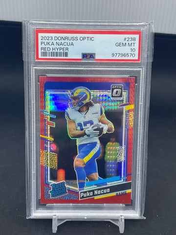 2023 PANINI DONRUSS OPTIC - RED HYPER PRIZM - P. NACUA - #238 - PSA 10 - RC