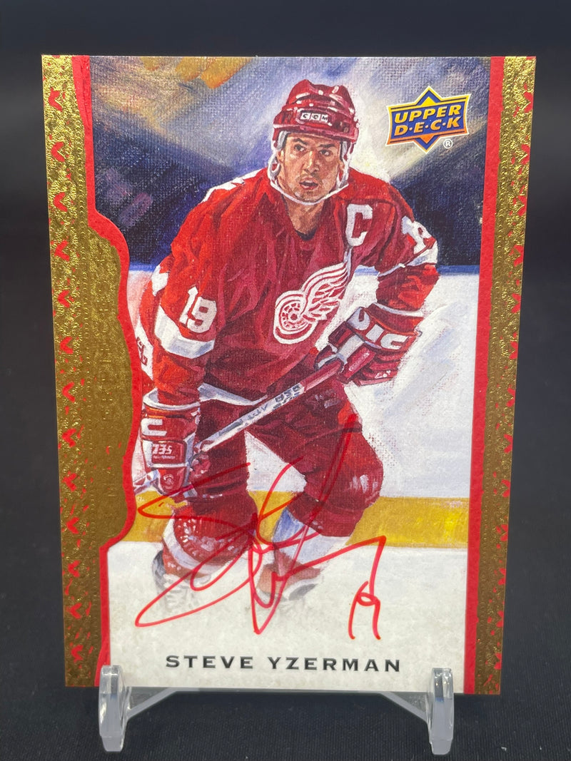 2015 UPPER DECK MASTERPIECES - RED FRAMED CLOTH - S. YZERMAN - #129 - #'D/15 - AUTOGRAPH