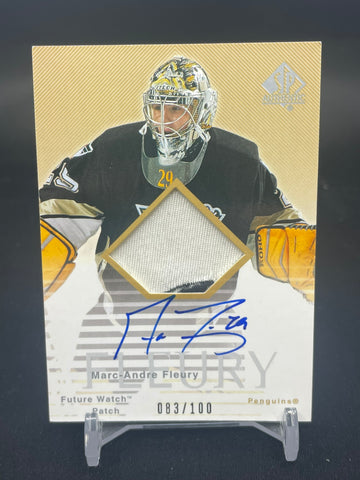 2004 UPPER DECK SP AUTHENTIC - FUTURE WATCH PATCH AUTOGRAPH - M. FLEURY - #FP-MF - #'D/100 - AUTOGRAPH