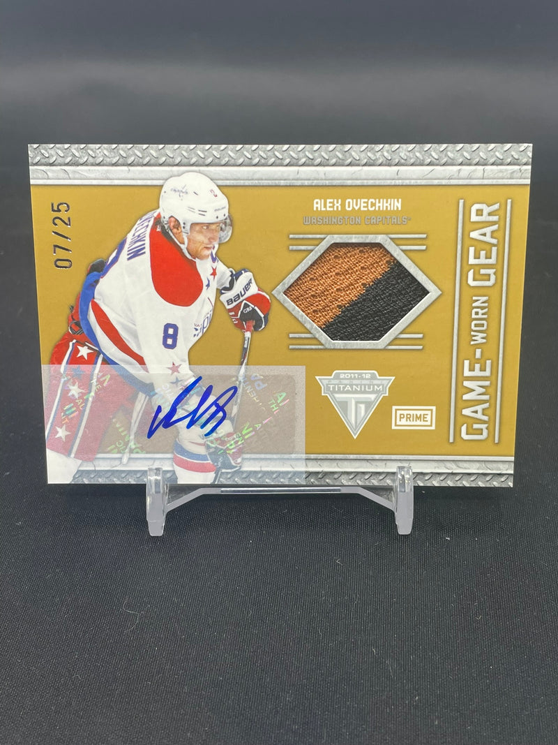 2011 PANINI TITANIUM - GAME-WORN GEAR - A. OVECHKIN - #88 - #'D/25 - AUTOGRAPH - RELIC