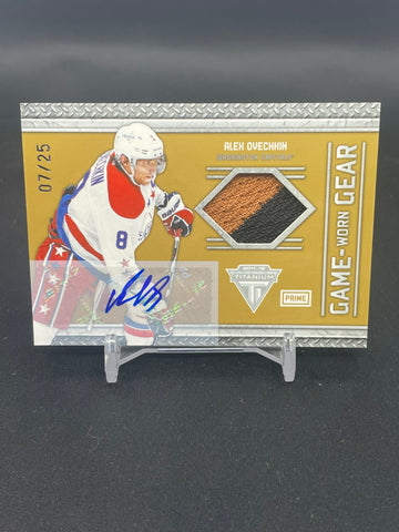 2011 PANINI TITANIUM - GAME-WORN GEAR - A. OVECHKIN - #88 - #'D/25 - AUTOGRAPH - RELIC