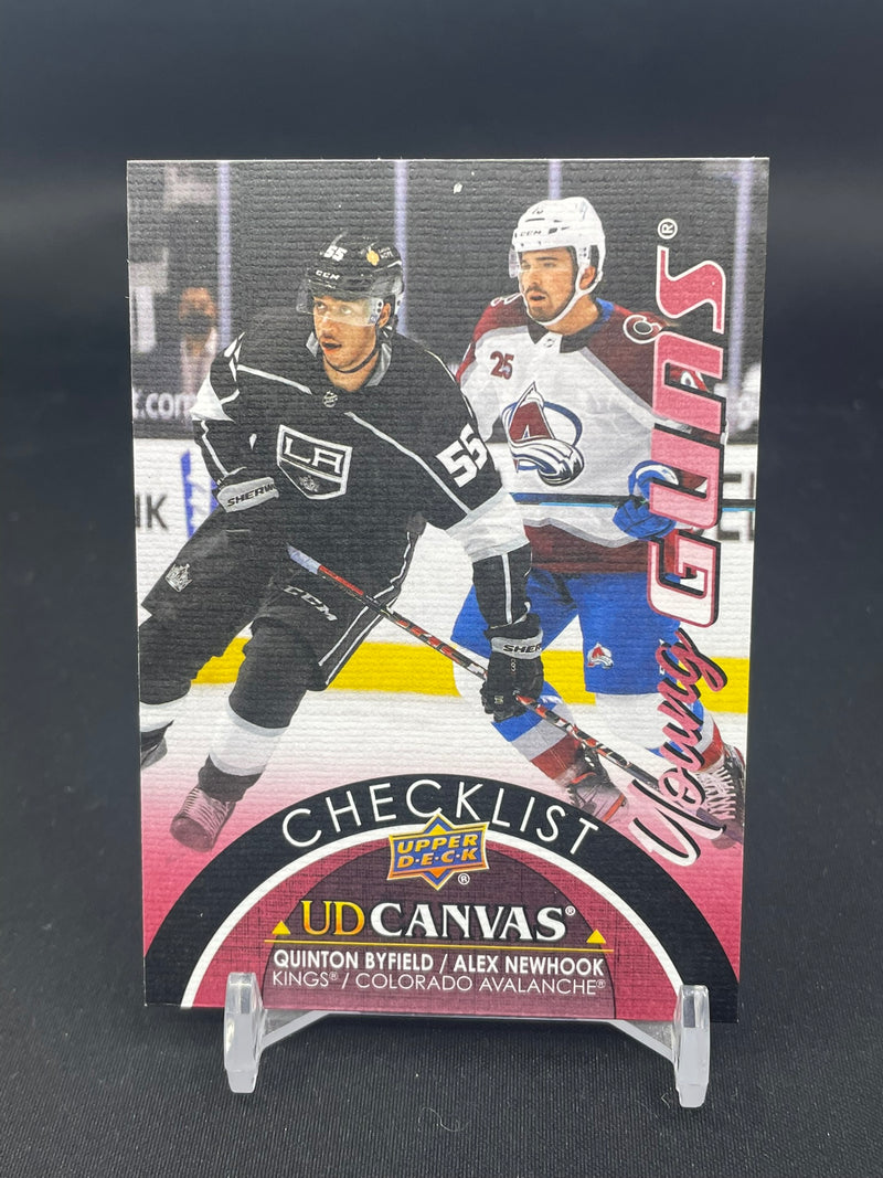 2021 UPPER DECK SERIES ONE - UD CANVAS - YOUNG GUNS - CHECKLIST - Q. BYFIELD / A. NEWHOOK -