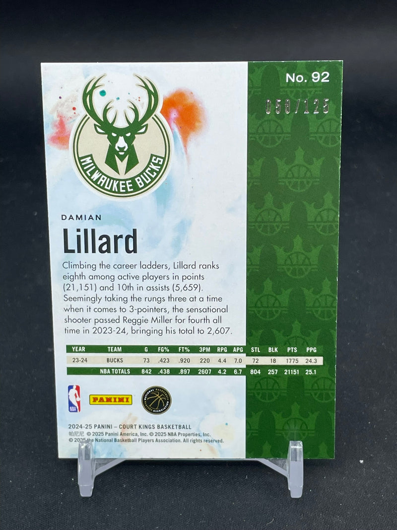 2024 PANINI COURT KINGS - BURGUNDY - D. LILLARD - #92 - #'D/125