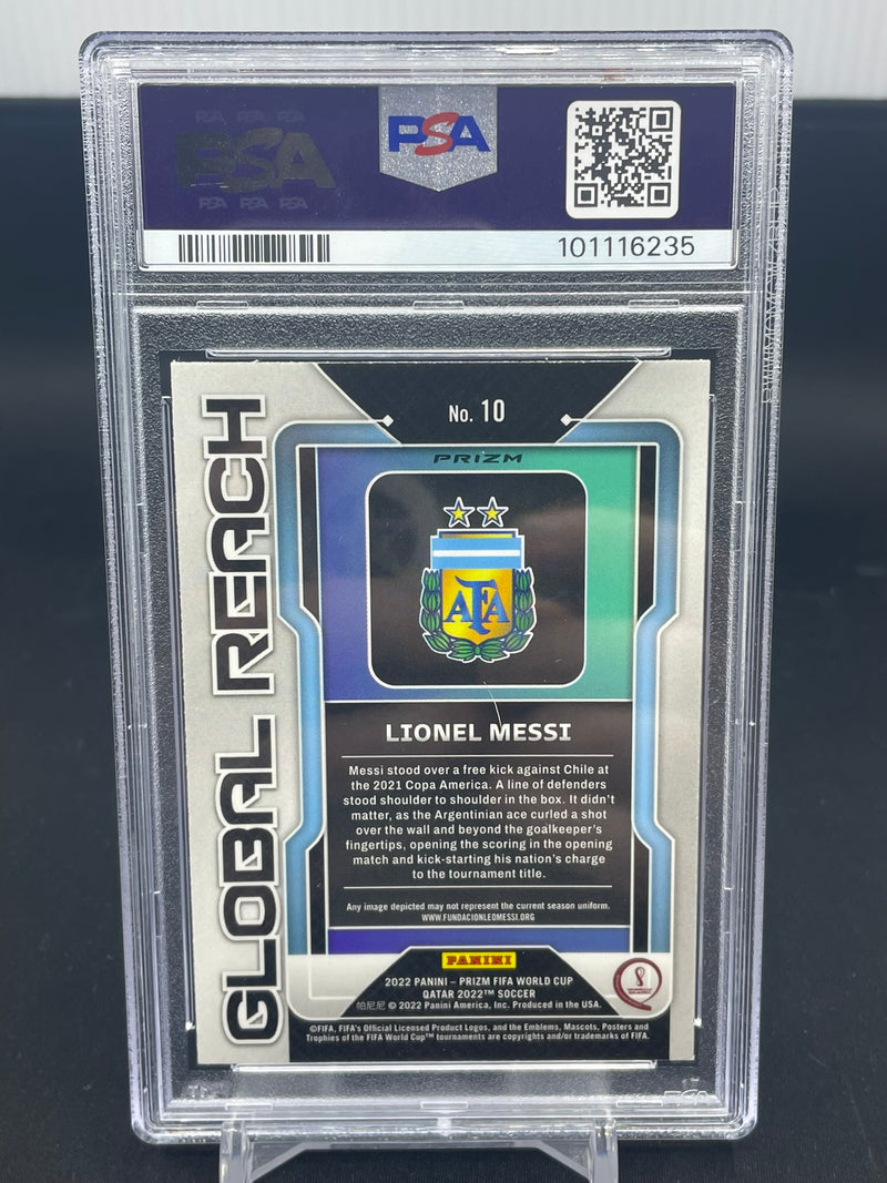 2022 PANINI PRIZM WORLD CUP QATAR - SILVER PRIZM - GLOBAL REACH - L. MESSI -