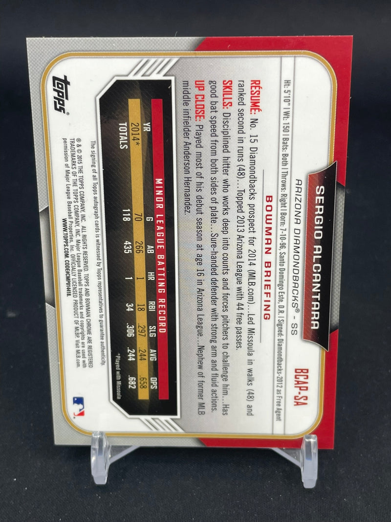 2015 TOPPS BOWMAN CHROME - 1ST BOWMAN - AUTOGRAPH - S. ALCANTARA -