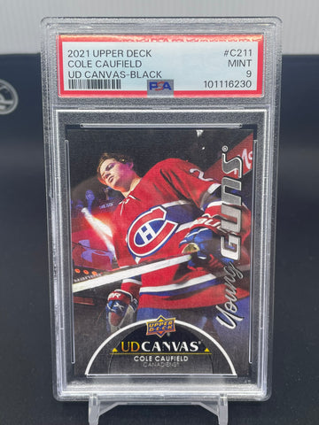 2021 UPPER DECK SERIES TWO - BLACK - UD CANVAS - YOUNG GUNS - C. CAUFIELD - #C211 - PSA 9 - RC