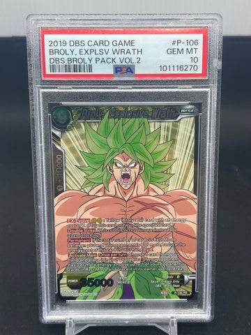 2019 DBS - BROLY PACK VOL 2 - BROLY, EXPLOSIVE WRATH - #P-106 - PSA 10