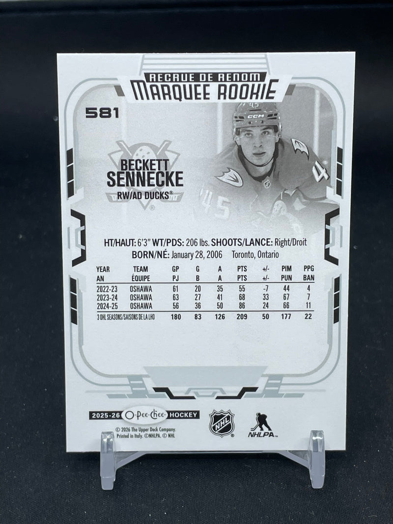 2025 UPPER DECK O-PEE-CHEE - MARQUEE ROOKIE - B. SENNECKE -
