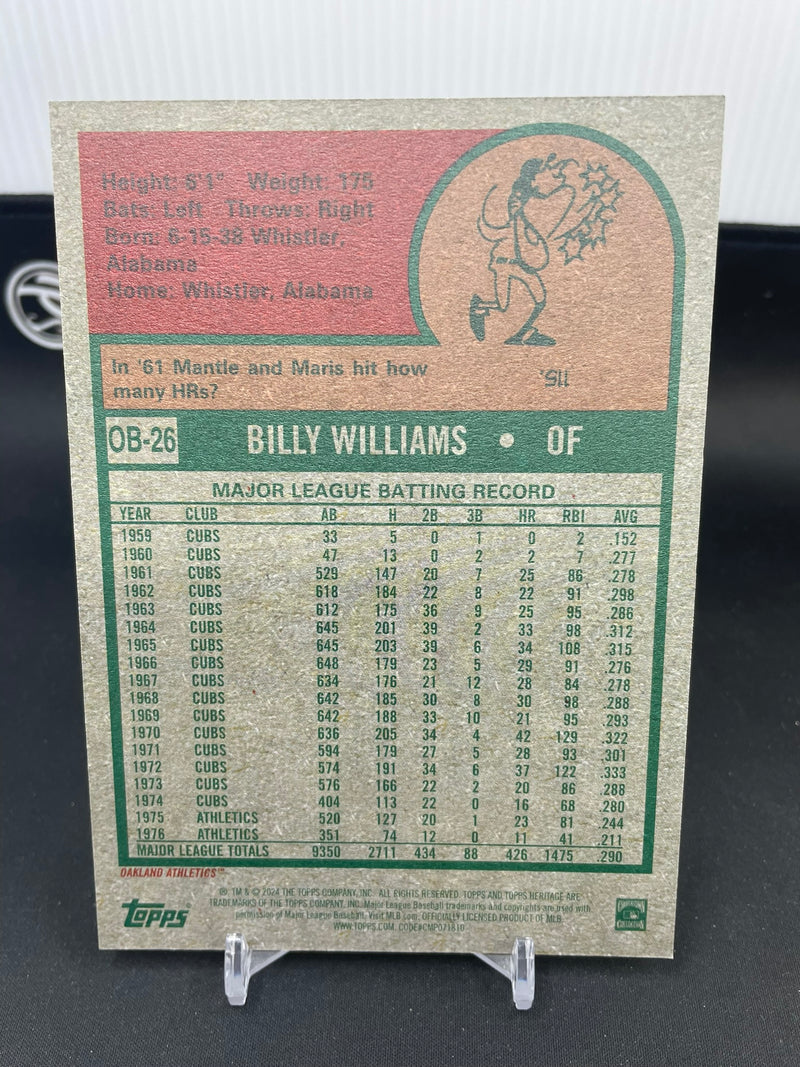 2024 TOPPS HERITAGE - JUMBO BOX TOPPER - B. WILLIAMS -