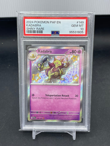 POKEMON - PALDEAN FATES - KADABRA - SHINY RARE - #149 - PSA 10