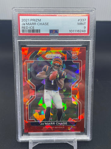 2021 PANINI PRIZM - RED ICE - J. CHASE - #337 - PSA 9 - RC