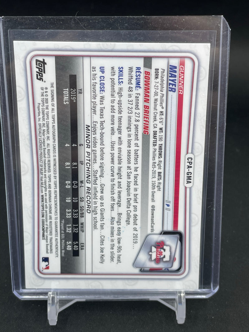 2020 TOPPS BOWMAN CHROME - 1ST BOWMAN - G. MAYER -