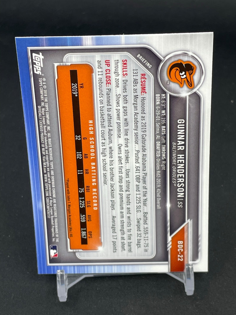 2019 TOPPS BOWMAN CHROME - 1ST BOWMAN - G. HENDERSON -