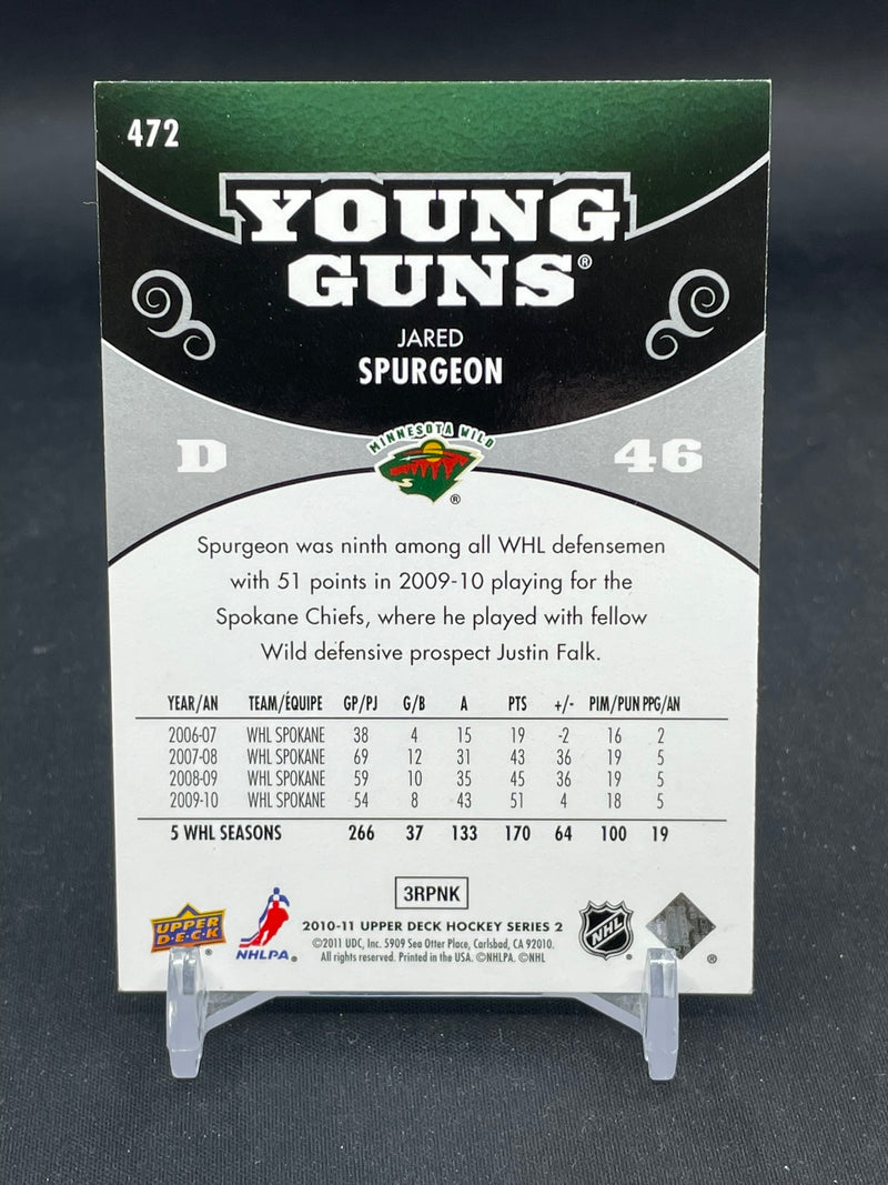 2010 UPPER DECK SERIES TWO - YOUNG GUNS - J. SPURGEON -