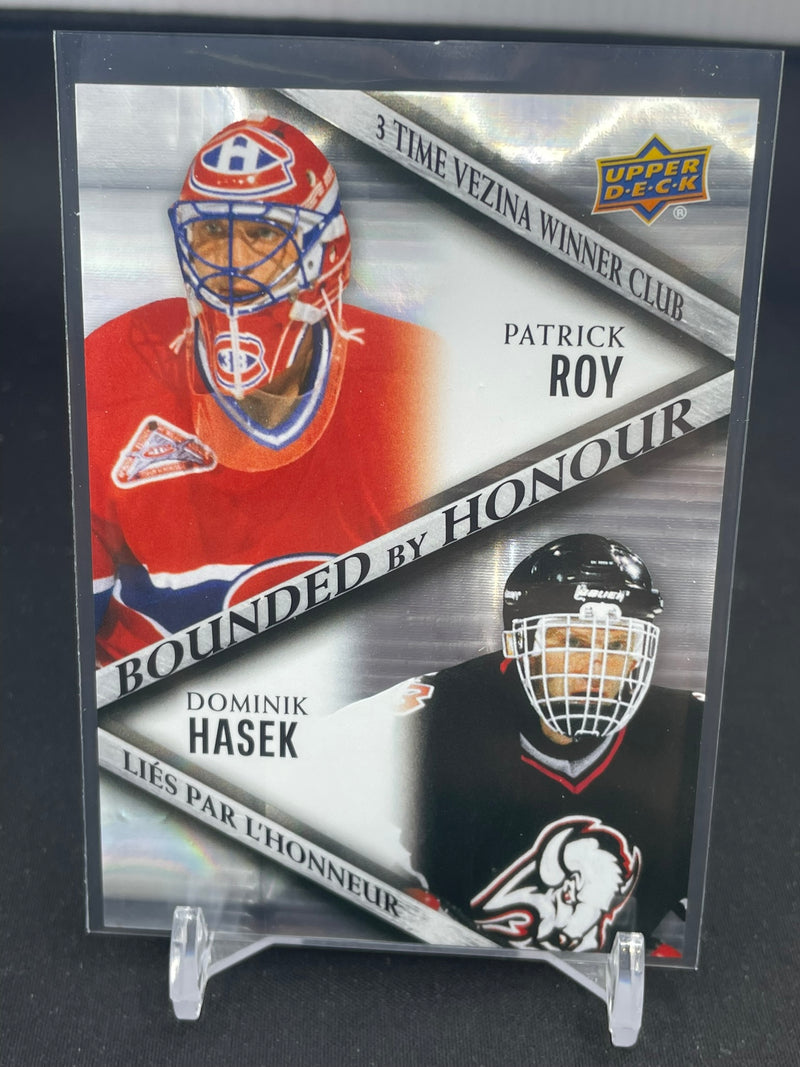 2023 UPPER DECK TIM HORTONS GREATEST DUOS - BOUNDED BY HONOUR - P. ROY / D. HASEK -