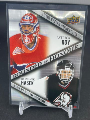 2023 UPPER DECK TIM HORTONS GREATEST DUOS - BOUNDED BY HONOUR - P. ROY / D. HASEK - #BH-2