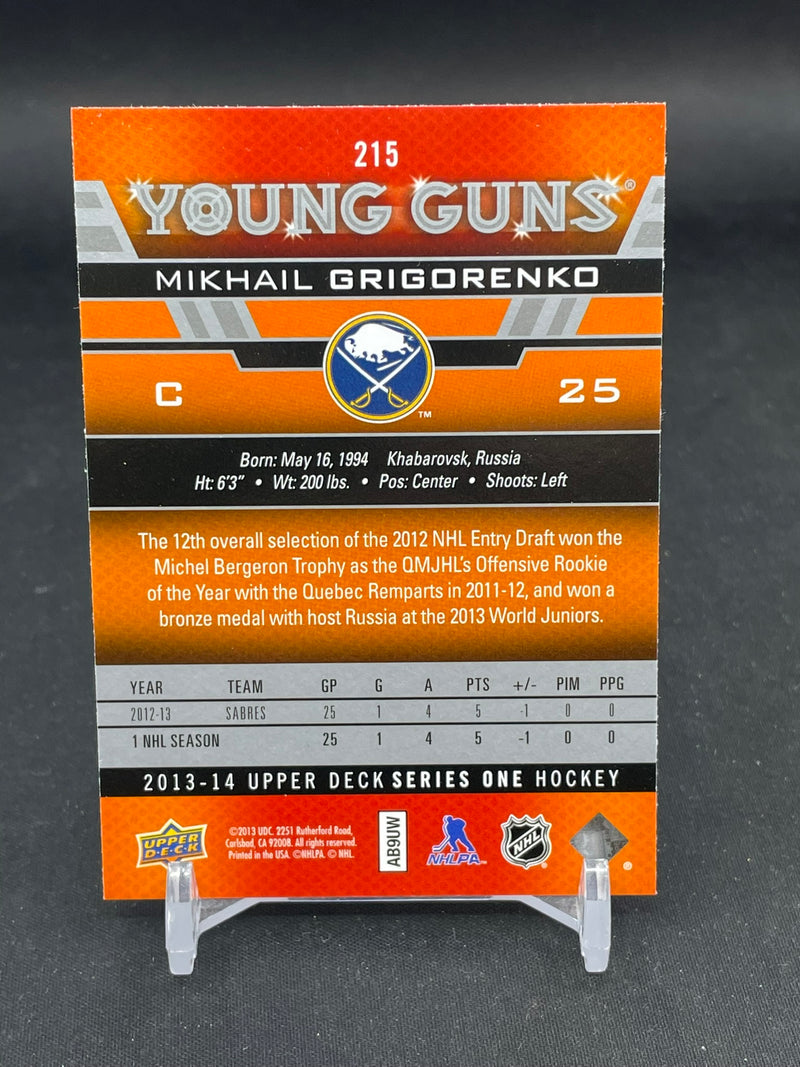 2013 UPPER DECK SERIES ONE - YOUNG GUNS - M. GRIGORENKO -
