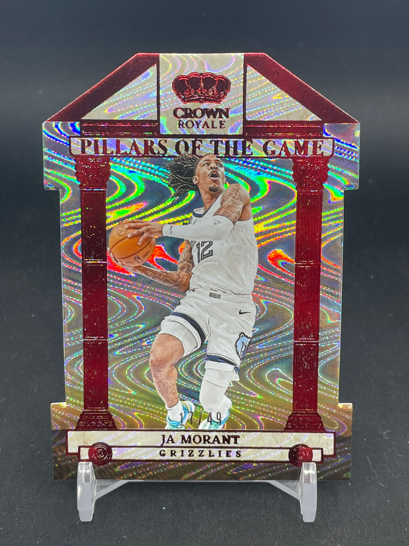 2023 PANINI CROWN ROYALE - RED - PILLARS OF THE GAME - J. MORANT - #14 - #'D/49