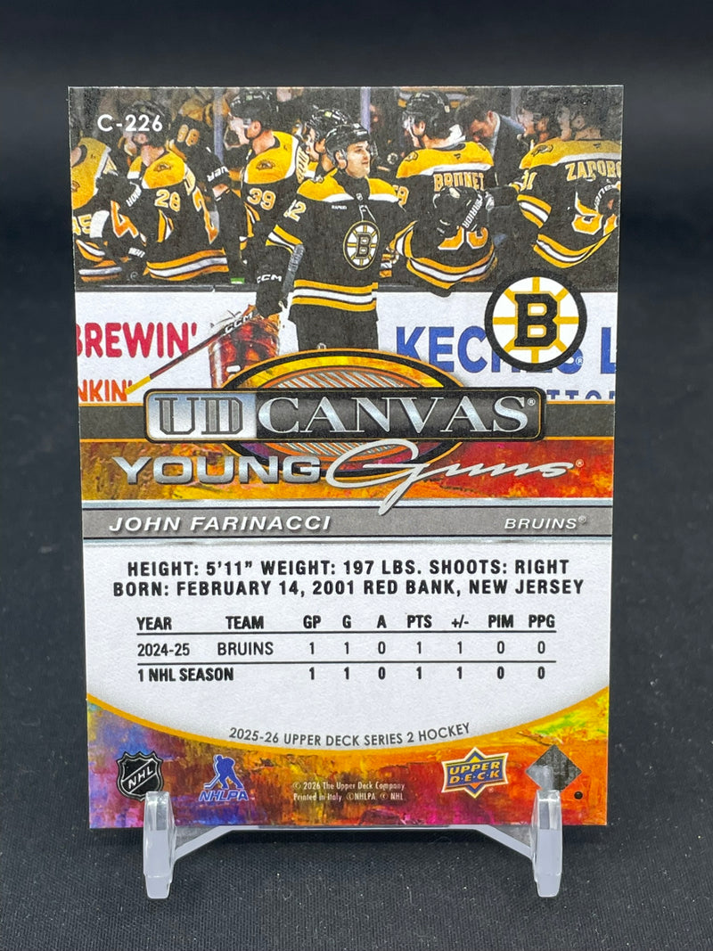 2025 UPPER DECK SERIES TWO - UD CANVAS - YOUNG GUNS - J. FARINACCI -