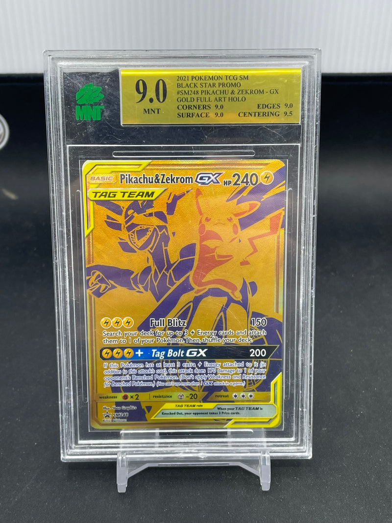 POKEMON - PROMO - PIKACHU & ZEKROM GX - FULL ART - MNT 9